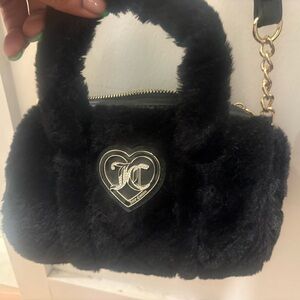 Juicy Couture Black Faux Fur Crossbody Bag